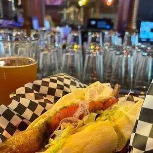 Deli style sub sandwich with an California Common ale by Greyview Brewing to compliment.