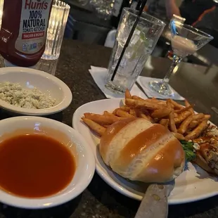 Extra buffalo sauce and blue cheese