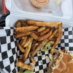 Nicky Santoro spicy burger + fries