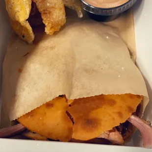 Coconut arepa whit pork