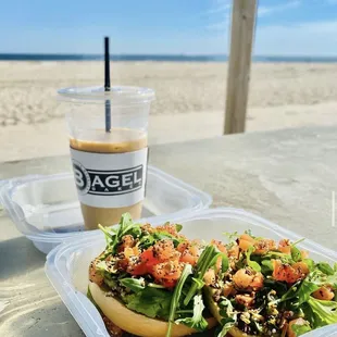 Avocado toast and Italian Sweet Cream Iced Tea