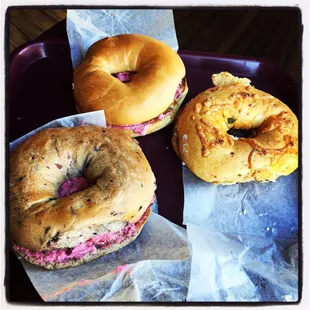 Blueberry, plain &amp; jalapeño bagels!!!