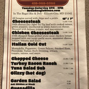 Bagel Bin and Deli is also Hoagie House!