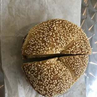 My sesame bagel with jalapeño cream cheese YUMMY