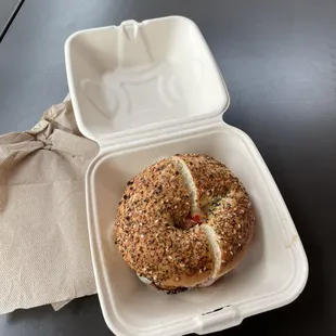Cottons sandwich with everything bagel