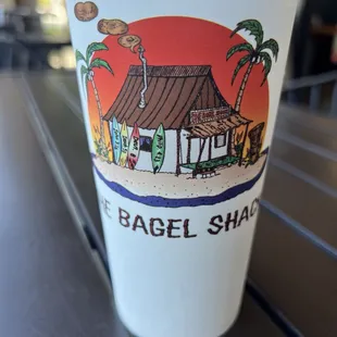 a coffee cup on a table