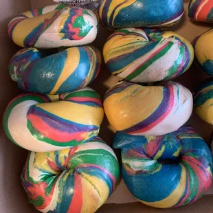 Rainbow bagels