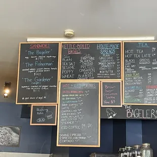 menus on the wall