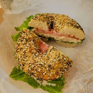 Tuna with everything bagel