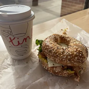 Build a bagel sandwich