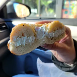 Bagel with Bacon Scallion homemade cream cheese