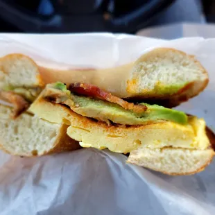 Bacon avocado egg sandwich