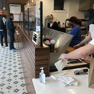 Inside - following Covid guidelines