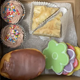 Variety of delicious items I bought this morning.