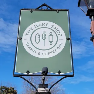 a sign for the bake shop