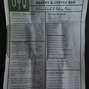 Paper menu front