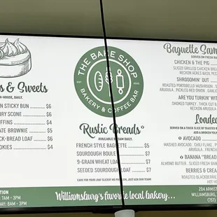Menu as of April 2024.