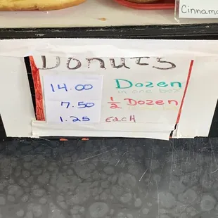 Donut prices