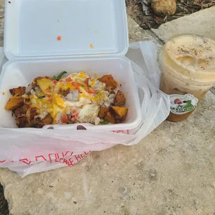 The birds nest and Pumpkin cream cold brew coffee