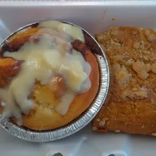 The cinnamon roll that started all this and their pumpkin spiced coffee cake from their specials. So good!