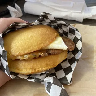 Sausage breakfast sandwich