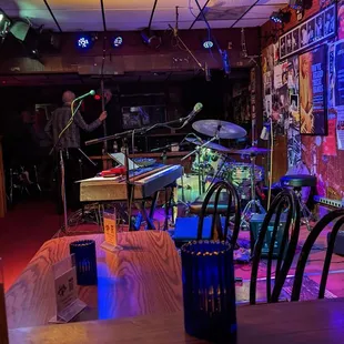 a bar with neon lights