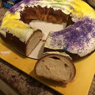 Sorry, this is not even close to a king cake. As a true Cajun, I did not even it eat. It went straight in the trash can. Happy Fat Tuesday!