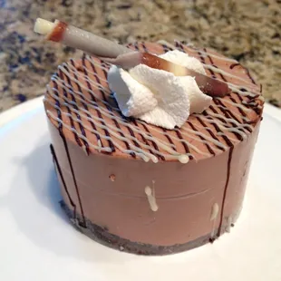 Baileys dark chocolate mousse.