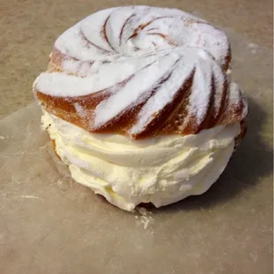 Cream puff- perfect, not to sweet, light and fluffy. Grab an extra napkin to eat this one.