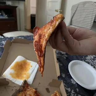 Lol this it was it was like when you picked up a slice. Super soggy with grease dripping off