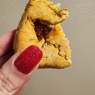 Gluten-free &amp; vegan green chile cheese scone. October 2024