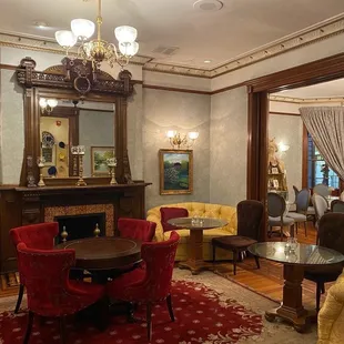the living room and dining room