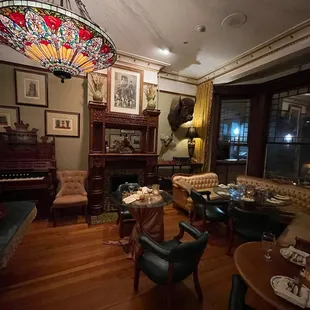 the dining room and living room