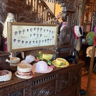 Hats to try on were everywhere!