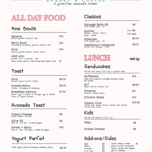 menu
