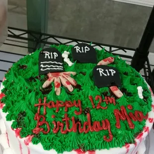 a zombie cake