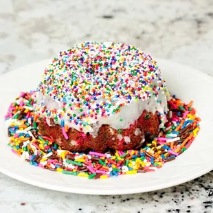 a cake covered in sprinkles