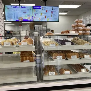 More pastries and breads behind the counter