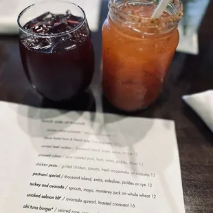 Sangria and Bloody Caesar