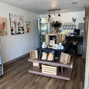 the interior of the bakery