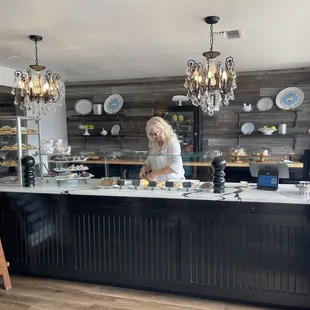 a woman preparing food