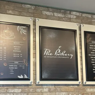 Coffee menu