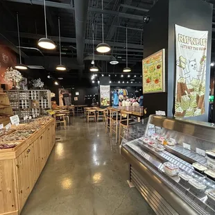 Additional bakery items and additional seating into the store section.