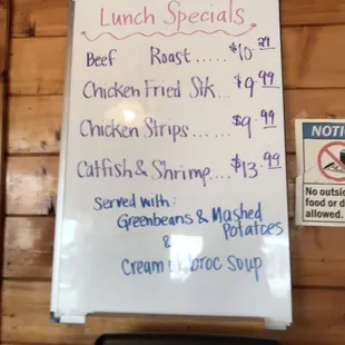 Today lunch specials!