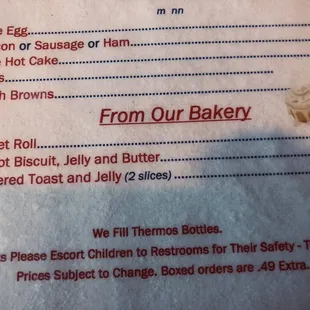 Not much in the line of baked goods.