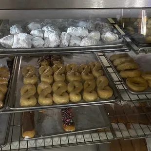 a variety of donuts on display