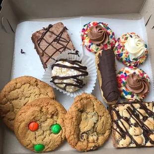 a variety of desserts