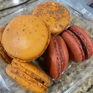 Best macarons ever! Pictured: raspberry and pumpkin spice - tasted just like pumpkin pie