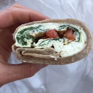 Egg White, Spinach, and Feta Wrap