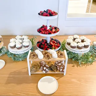 a variety of desserts